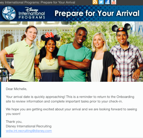 Disney International Programs Visa