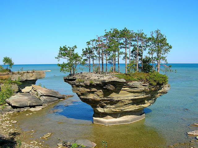 by timmerschester on Flickr.Turnip Rock – Port Austin, Michigan.