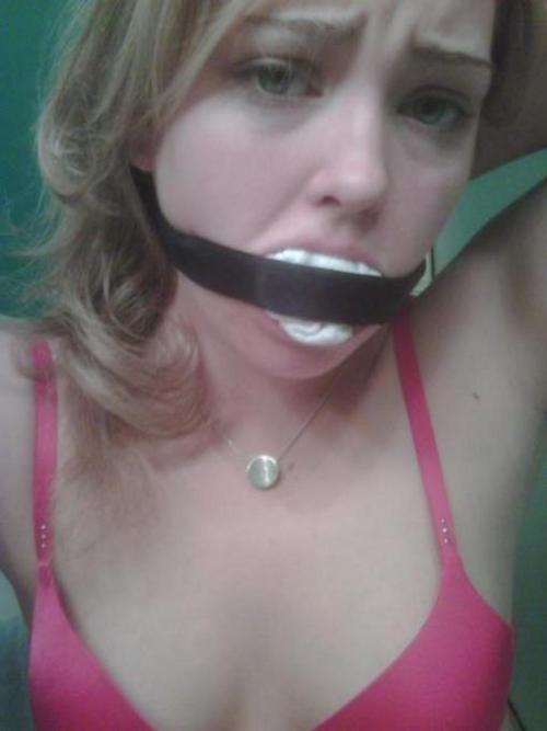 Gagged and drooling