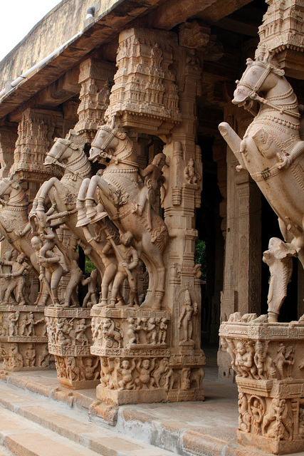 Architectural details at Sri Ranganatha Temple, Tamil Nadu, India