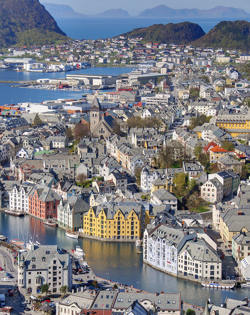 View of Alesund from Aksla hill, Norway